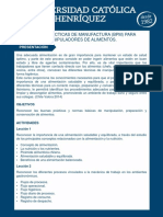 Buenas Prácticas de Manufactura BPM para Manipuladores de Alimentos