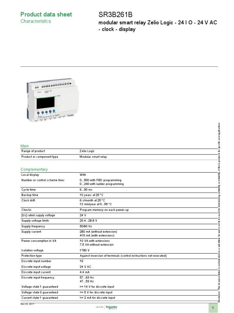 Zelio Logic SR3B261B | PDF | Relay | Electrical Engineering