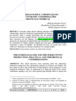 Artigo. a Esquizoanálise e a Produção de Subjetividades [Dois Pontos] Considerações Práticas e Teóricas