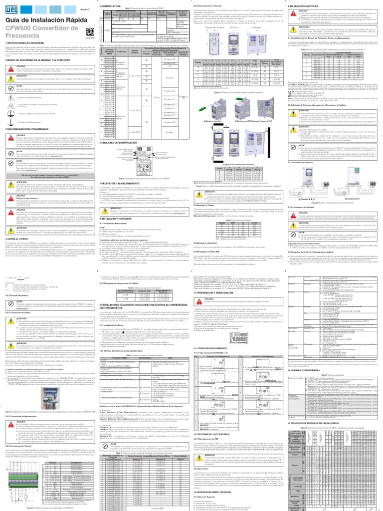WEG Cfw500 Guia de Instalacion Rapida 10003766994 Guia Instalacion