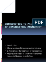 Introduction To Principles of Construction Management