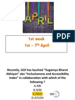 April 1st Week Current Affairs