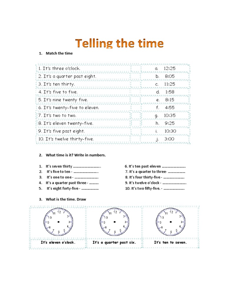 Writing Time in Words and Numbers | PDF | Language Arts & Discipline ...