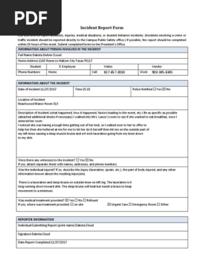 incident report