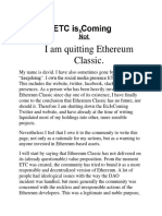 I Am Quitting Ethereum Classic