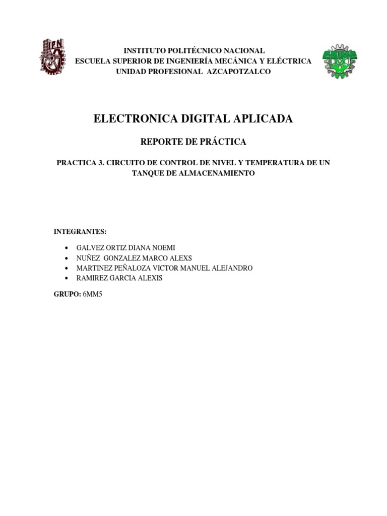 Control De Llenado De Un Tanque Industrial Pdf Sistema De Control