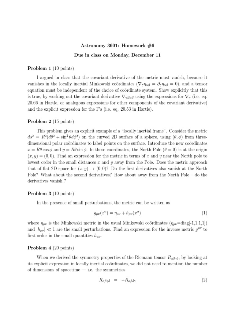 Astronomy 3601 Homework 6 Problems Pdf Coordinate System