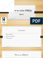 HRQ Writing Tips - Part I