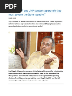 Even If SLFP and UNP Contest Separately They Must Govern The State Together