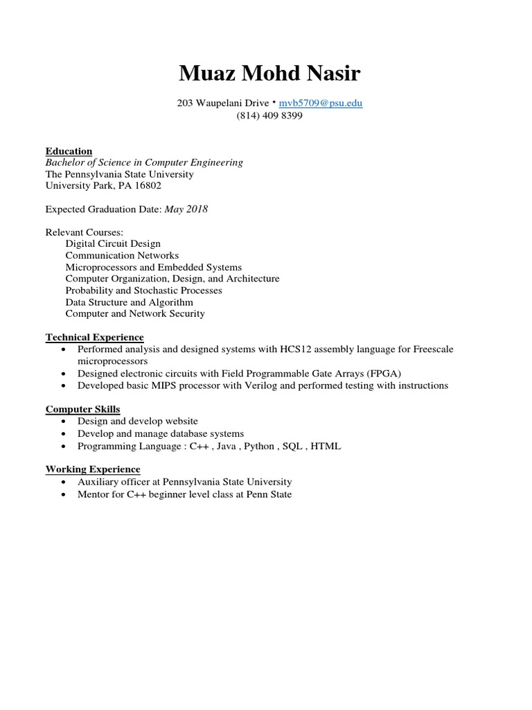 Cisco Hardware Engineer Resume Chronological PDF