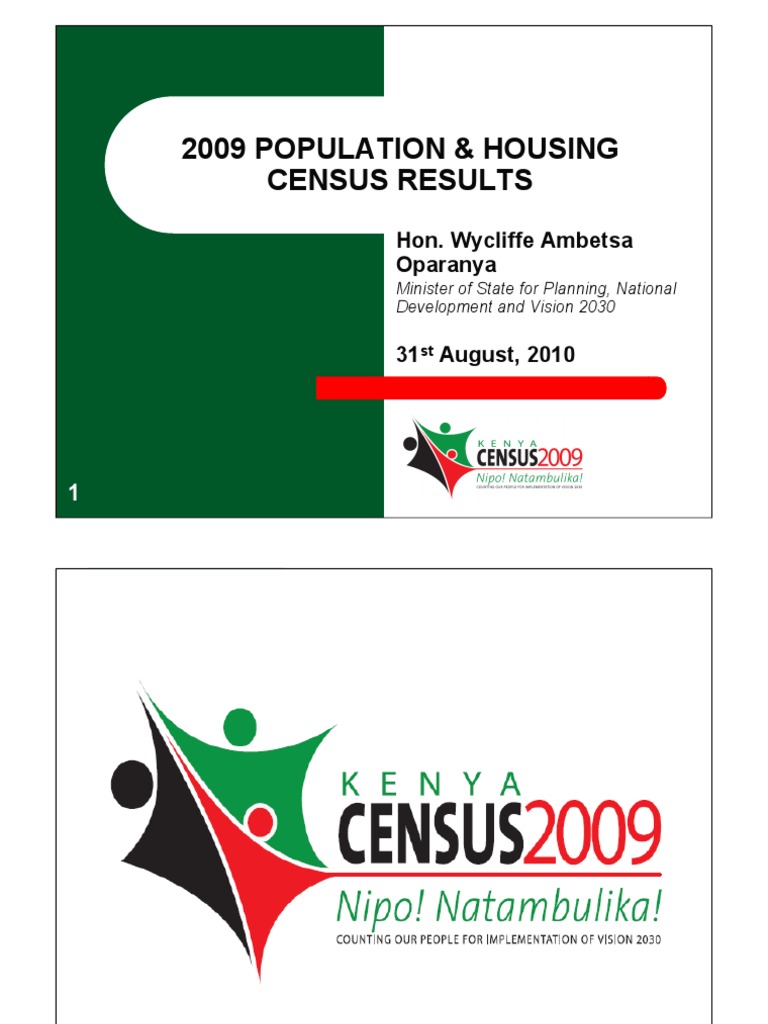 Kenyan Population and Housing Census PDF Census Nairobi