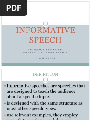 INFORMATIVE SPEECH