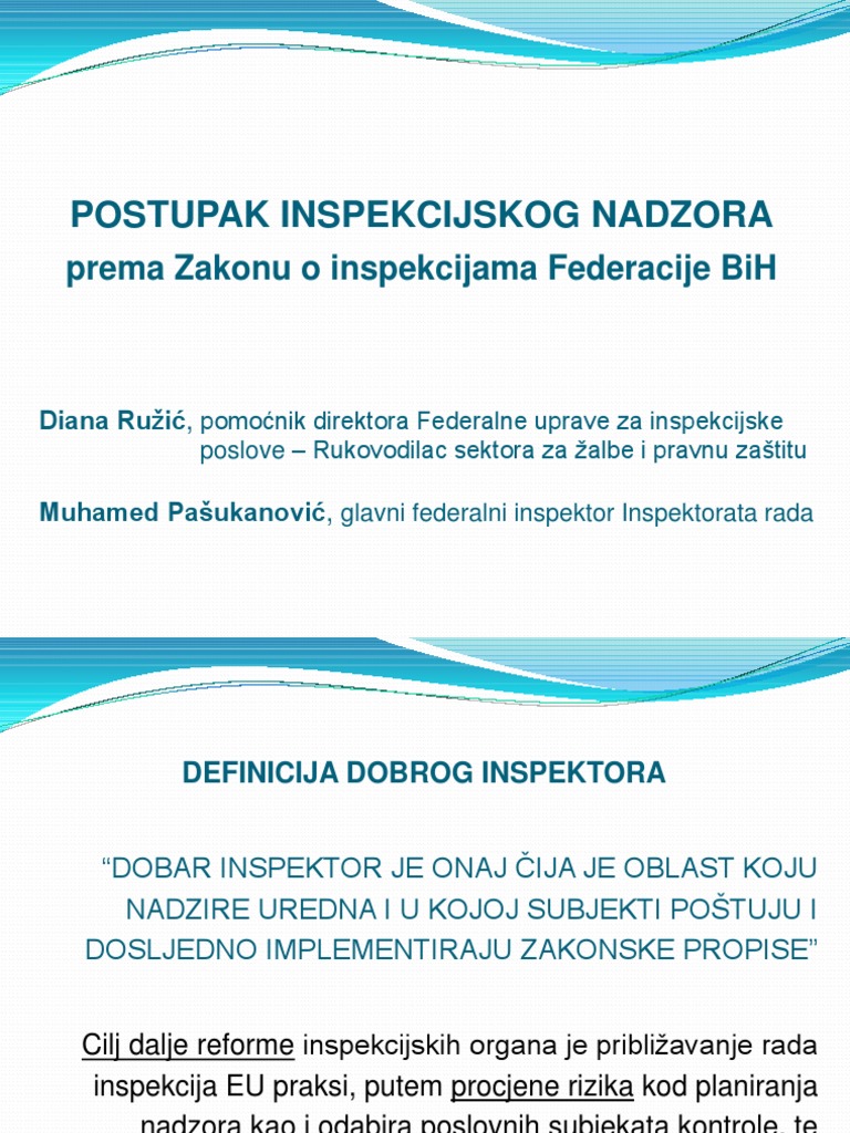 Federalna Uprava Za Inspekcijske Poslove PDF | PDF