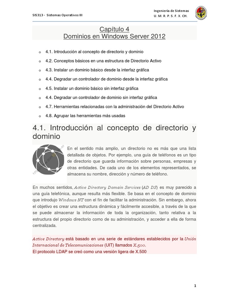 Dominios en Windows Server 2012 | PDF | Directorio Activo | Software ...
