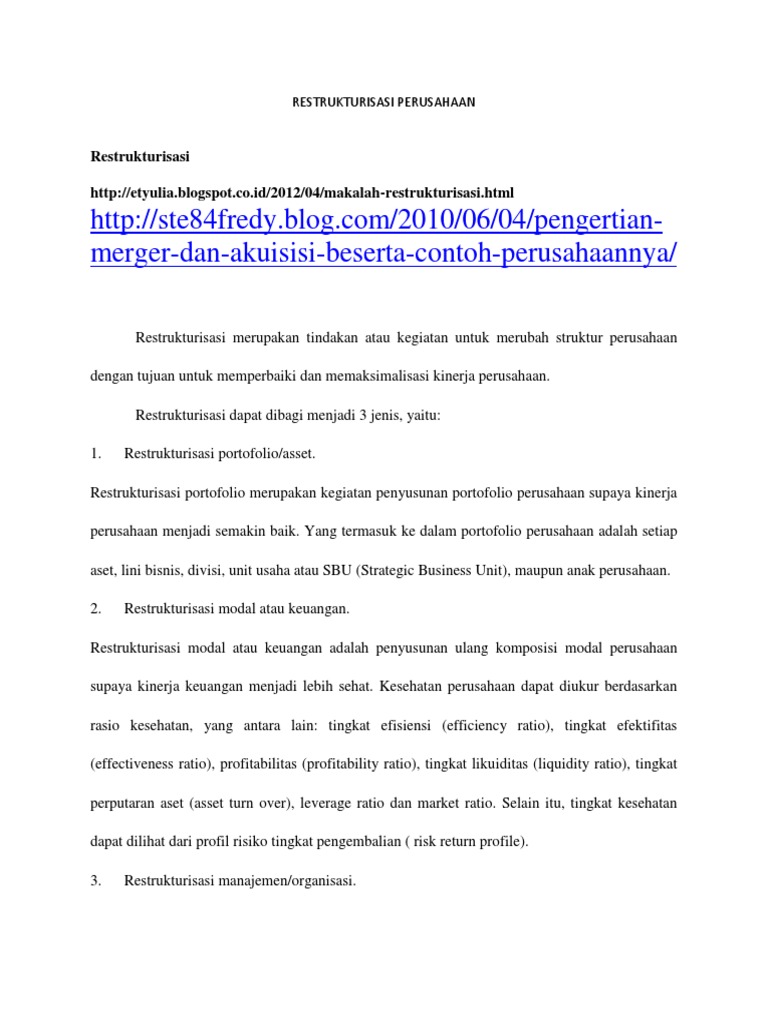 Restrukturisasi Perusahaan