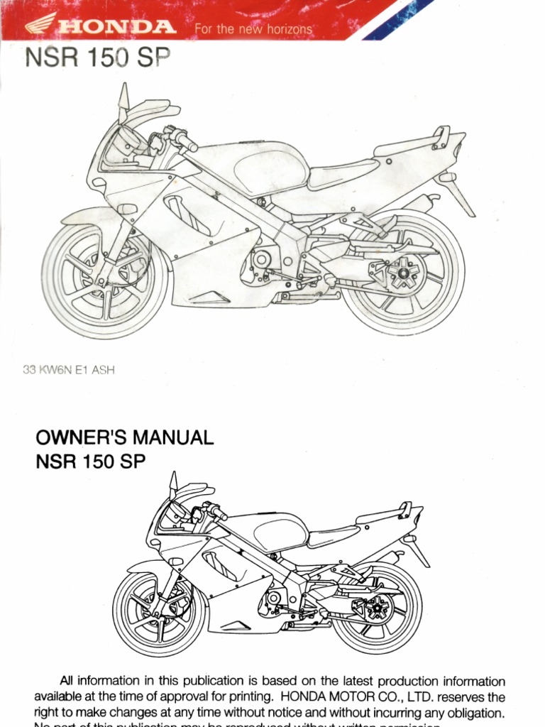 Honda Nsr150sp Om Pdf