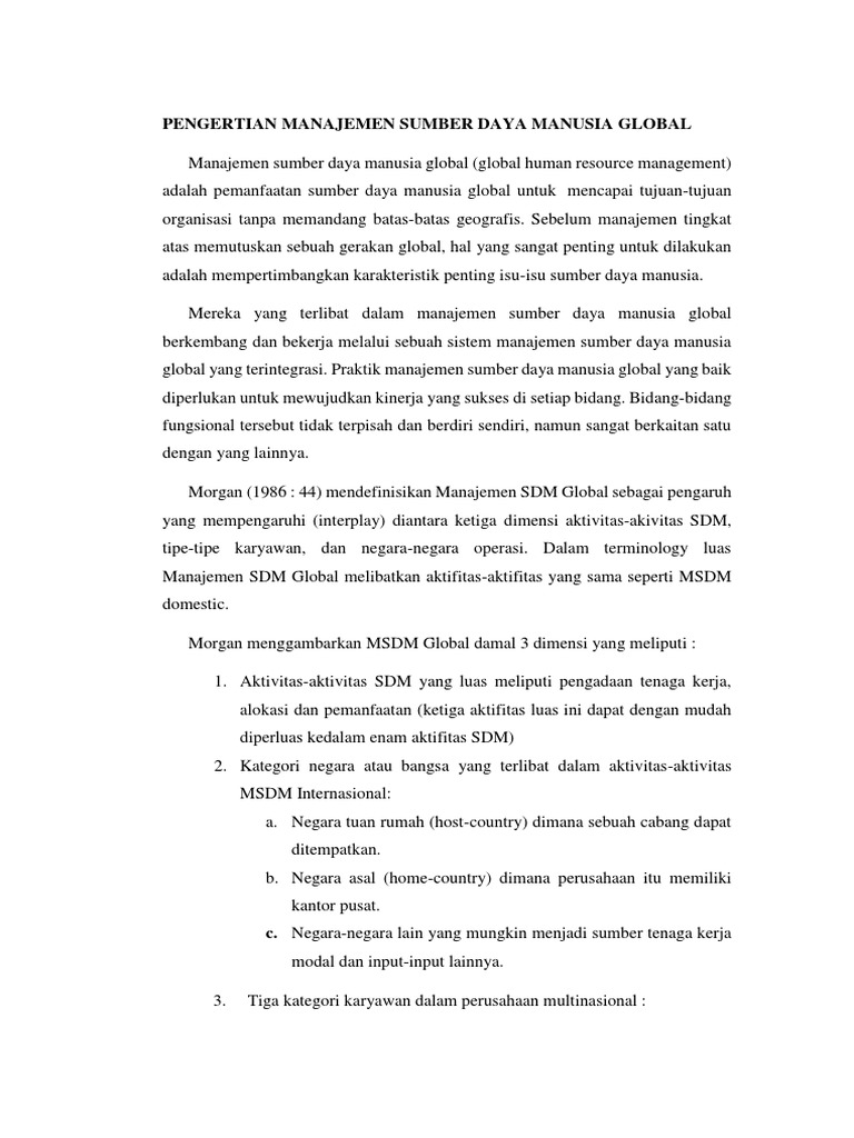 Makalah Manajemen Sumber Daya Manusia