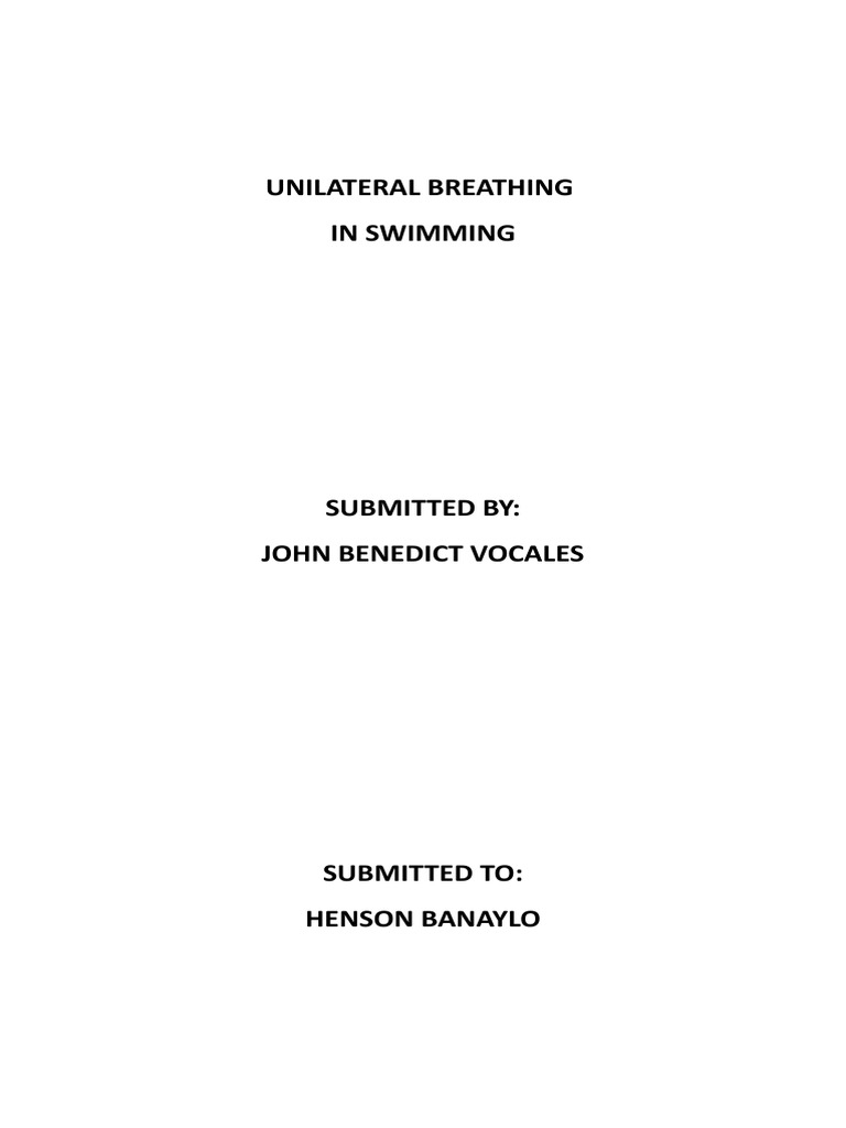 Unilateral Breathing PDF Water Sports Sports