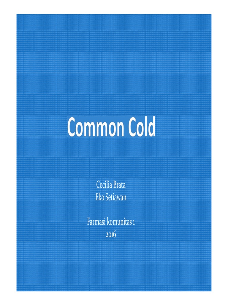 Common Cold PDF PDF Common Cold Respiratory Diseases