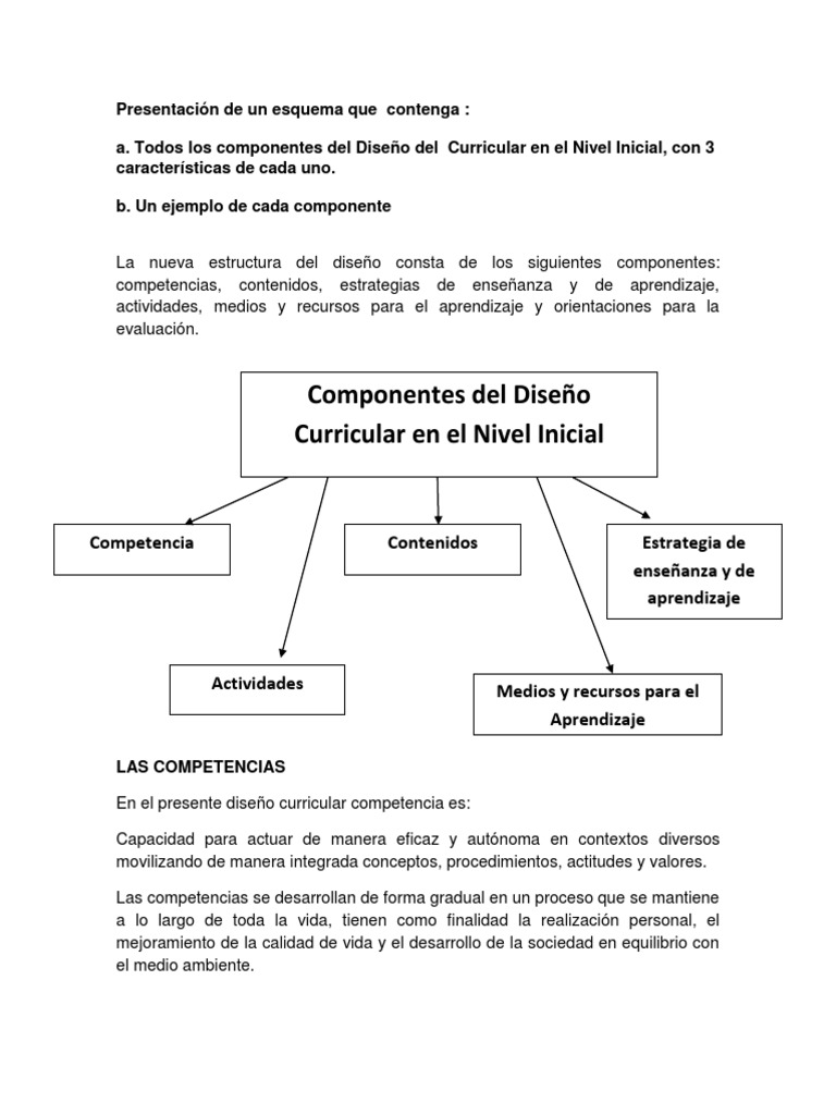 Componentes Del Diseño Curricular | PDF | Plan de estudios | Diseño