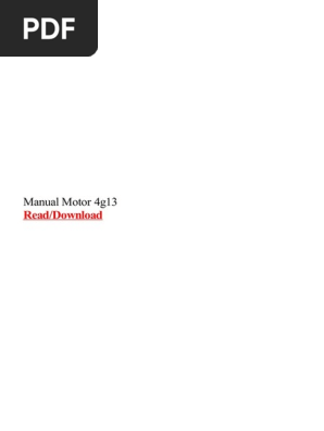 Manual Motor 4g13 Pdf Manual Transmission Automobiles