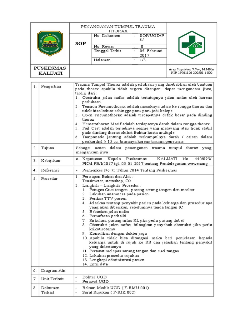 Spo 05 Penanganan Tumpul Trauma Thorax | PDF