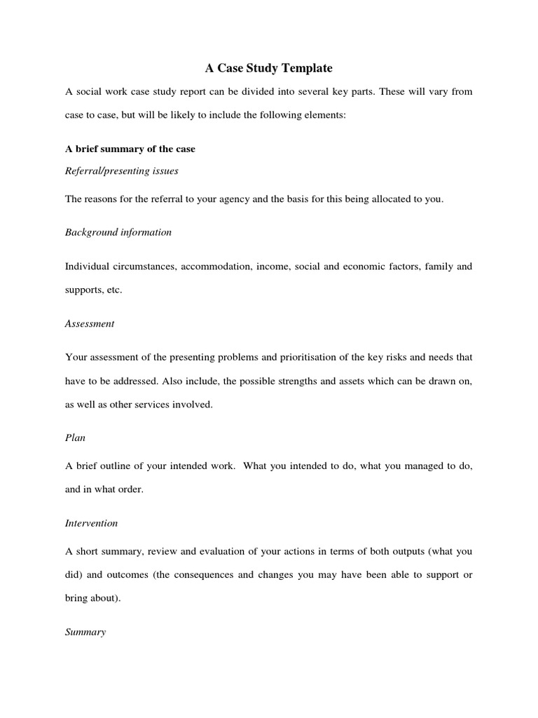 Case Study Template PDF