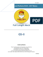 Think Learn and Perform (TLP) - 2017 Mains Full Length Mock GS-II