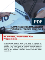 Human Resource Management: Functions, Policies and Roles