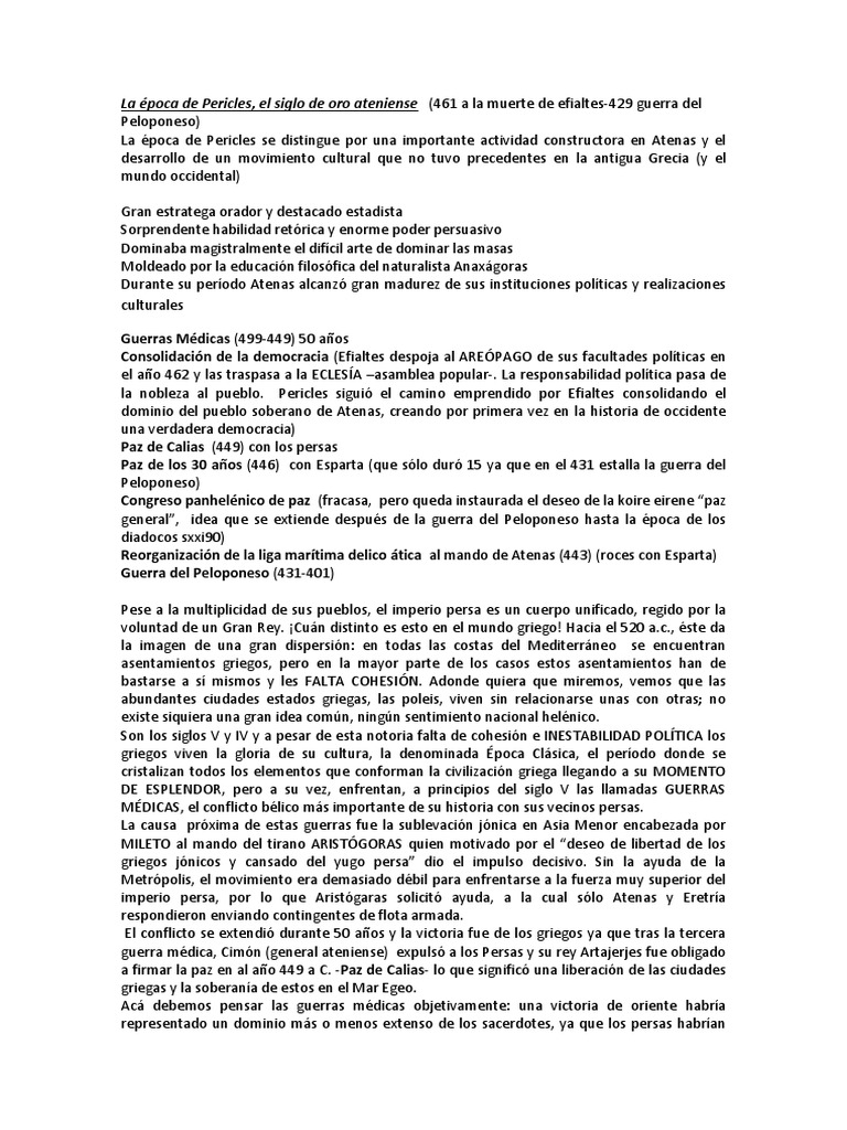 La Época de Pericles | PDF | Platón | Antigua Grecia
