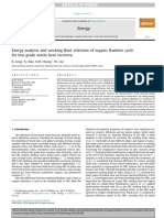 Exergy analysis and working fluid selection of organic Rankine cycle for low grade waste heat recovery.pdf