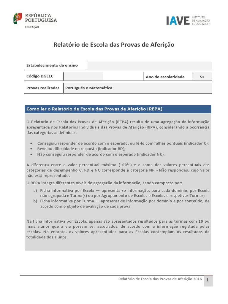 REPA Sample | PDF | Escolas | Informação