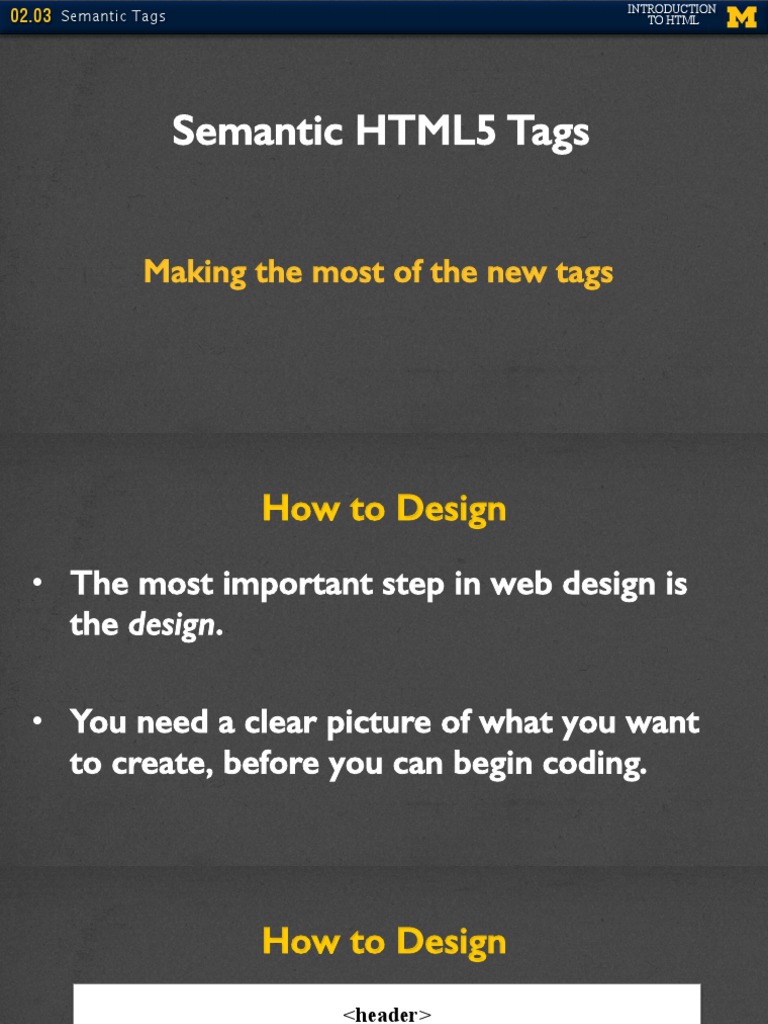 Semantic HTML5 Tags!: Making The Most of The New Tags! | PDF | Tag ...