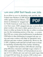GM& Uaw Over Jobs
