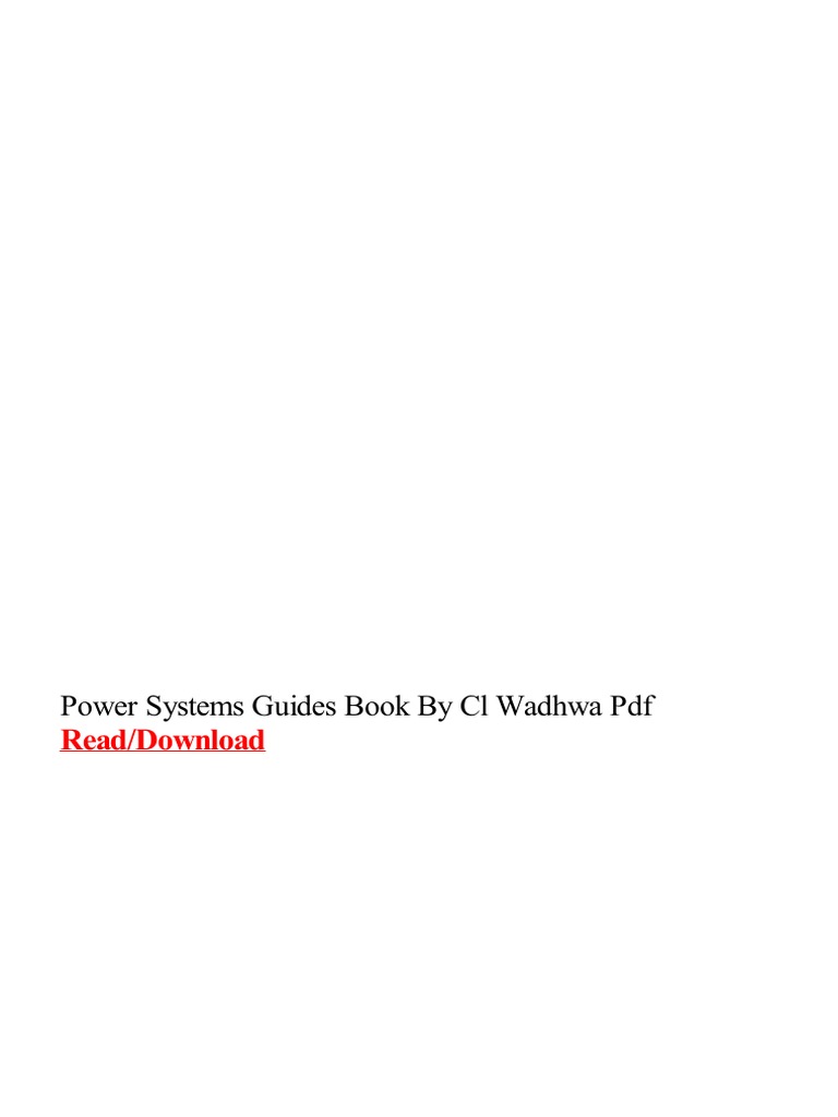 Cl wadhwa power system pdf free download pdf