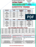 Ditransitive Verbs (List)