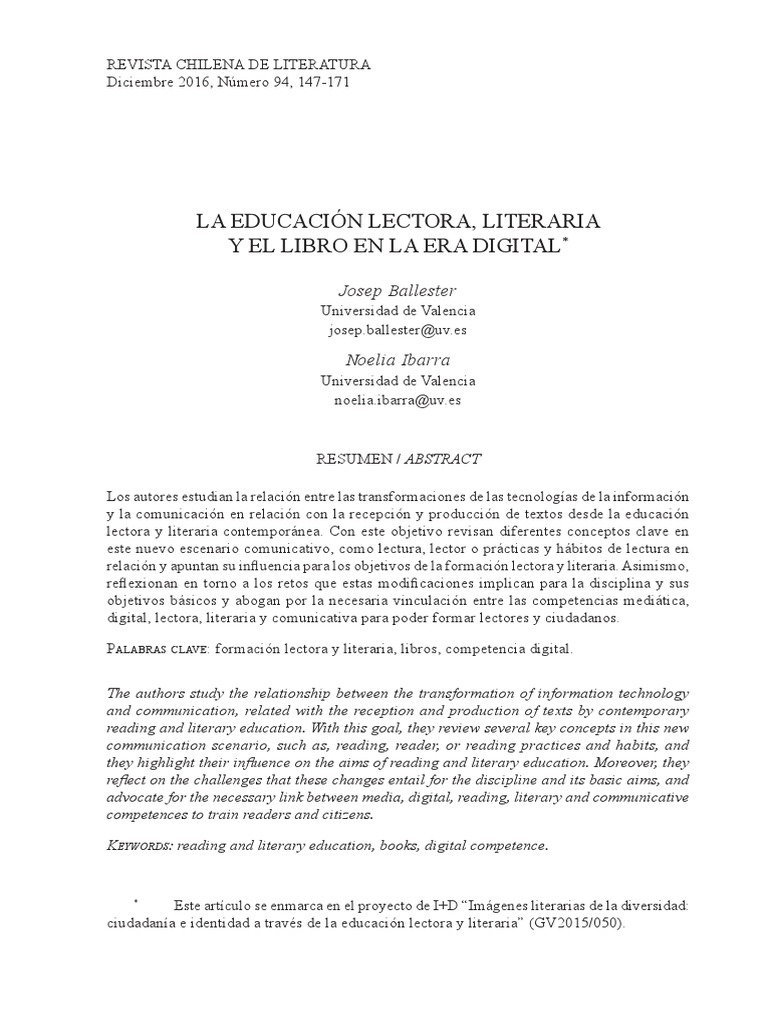 Lectura en La Era Digital PDF | PDF | Lectura (proceso) | E Books