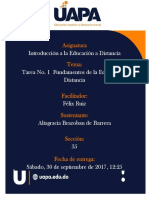 TAREA 1 Fundamentos de La Educación A Distancia de La Dra. Mirian Acosta Peralta