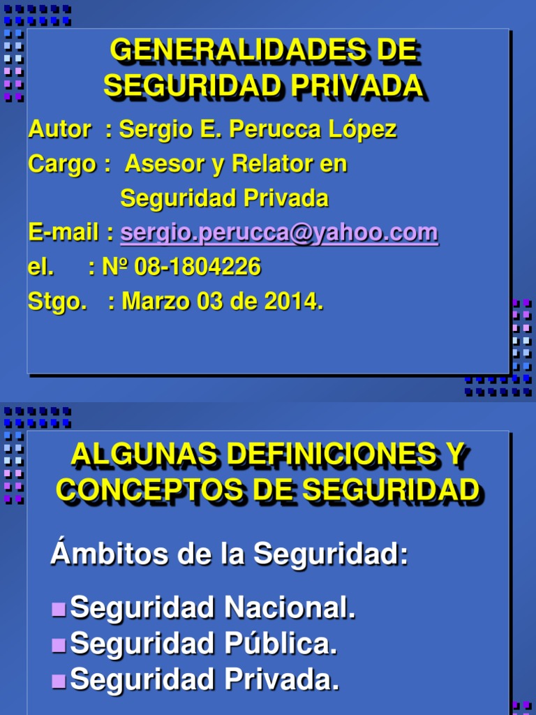 Generalidades de Seguridad Privada | PDF | La seguridad | Salud y bienestar