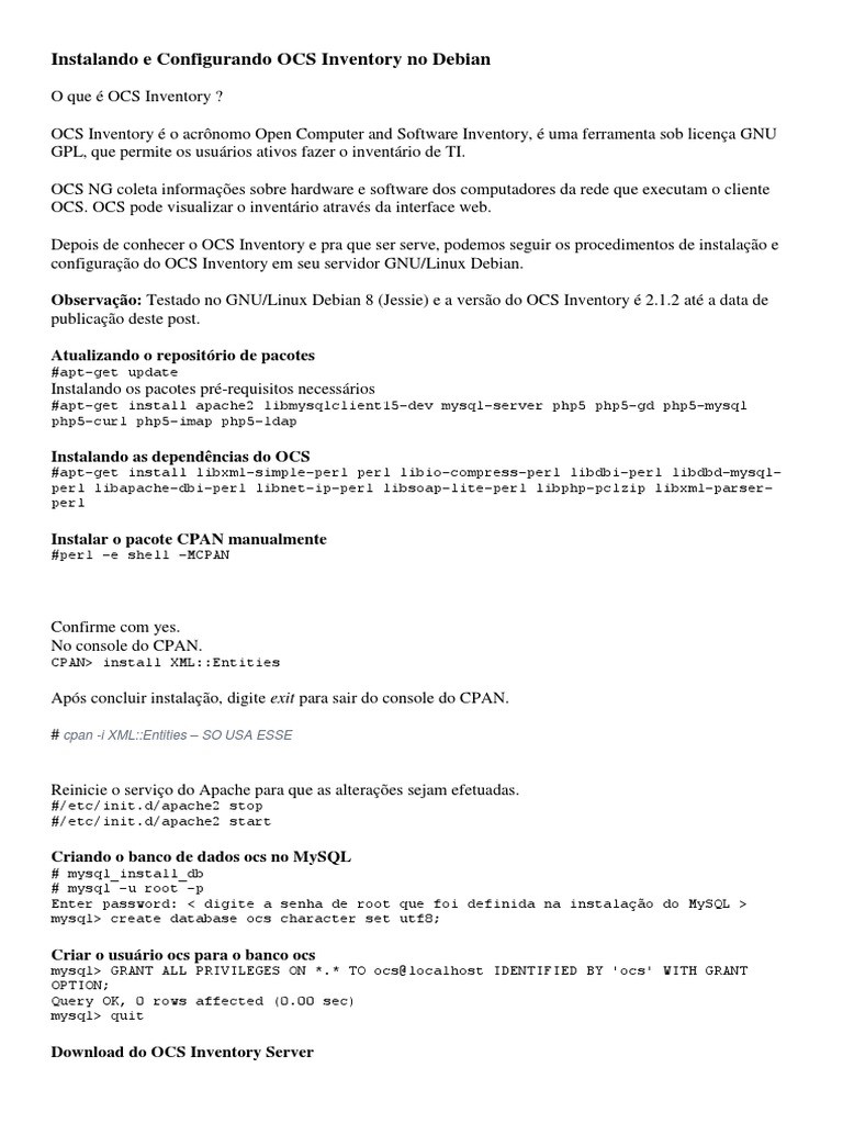 Instalando e Configurando OCS Inventory No Debian | PDF | Linux ...