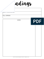 Readings Printable PDF