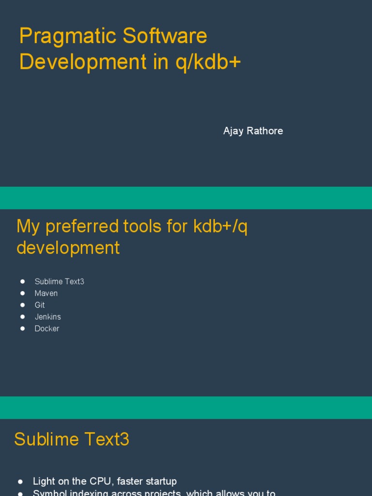 Tools for Efficient kdb+/q Development | PDF | Software Engineering ...