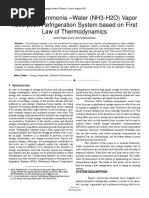 Analysis of Ammonia - Water (NH3-H2O) Vapor Absorption Refrigeration System Based On First Law of Thermodynamics