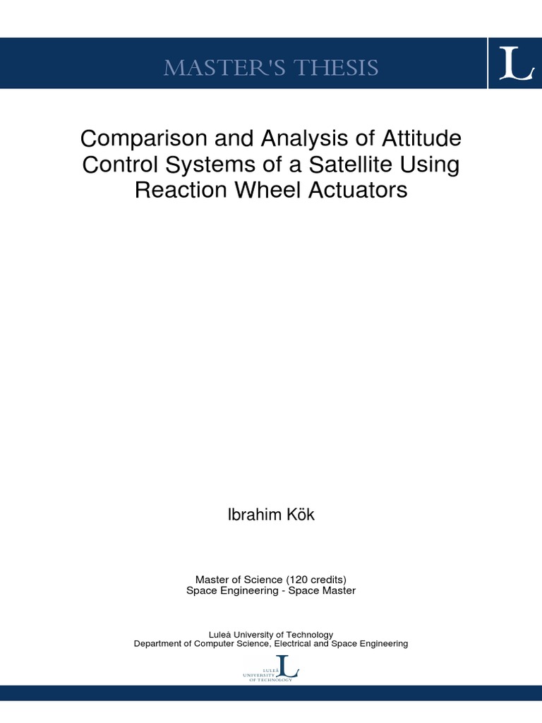 Satellite Attitude Control with Reaction Wheels | PDF | Rotation ...