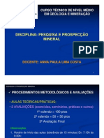 Curso técnico em geologia e mineração aborda pesquisa e prospecção mineral