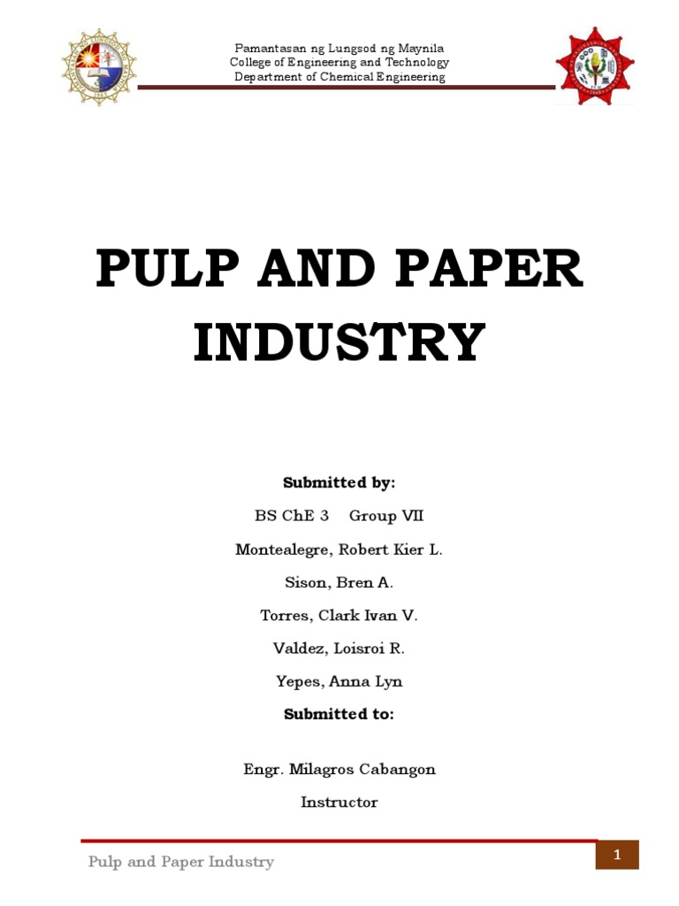 Pulp and Paper Industry PDF PDF Pulp (Paper) Lignin