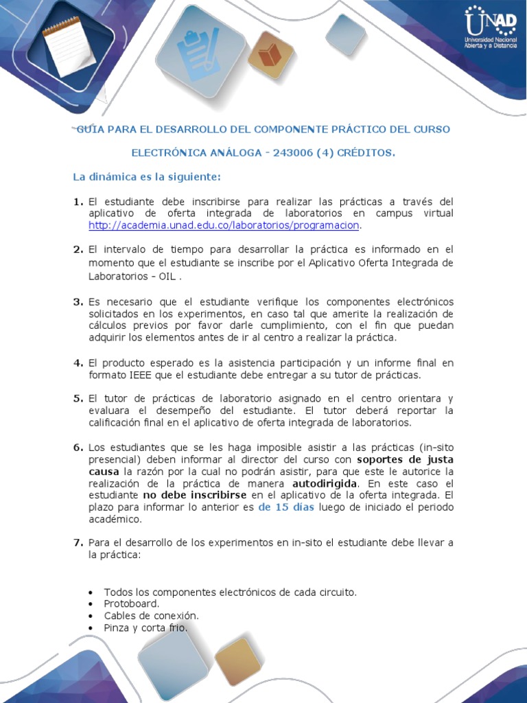 Guía para El Desarrollo Del Componente Práctico PDF | PDF ...