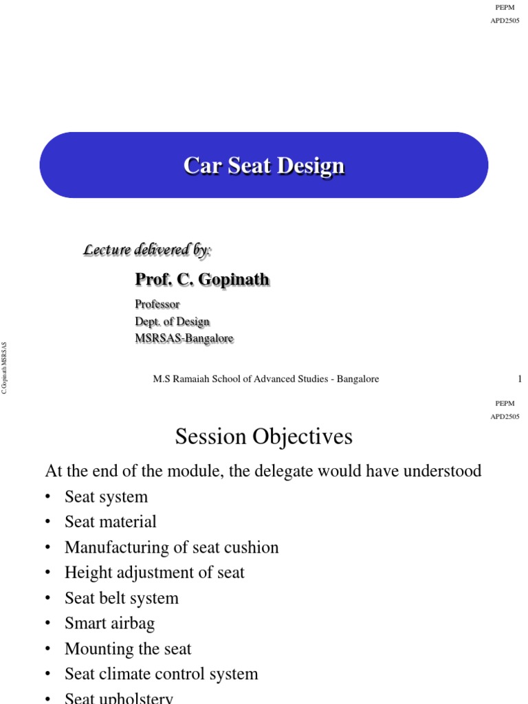 09 Car Seat Design (Ver.1) PDF Seat Belt Upholstery
