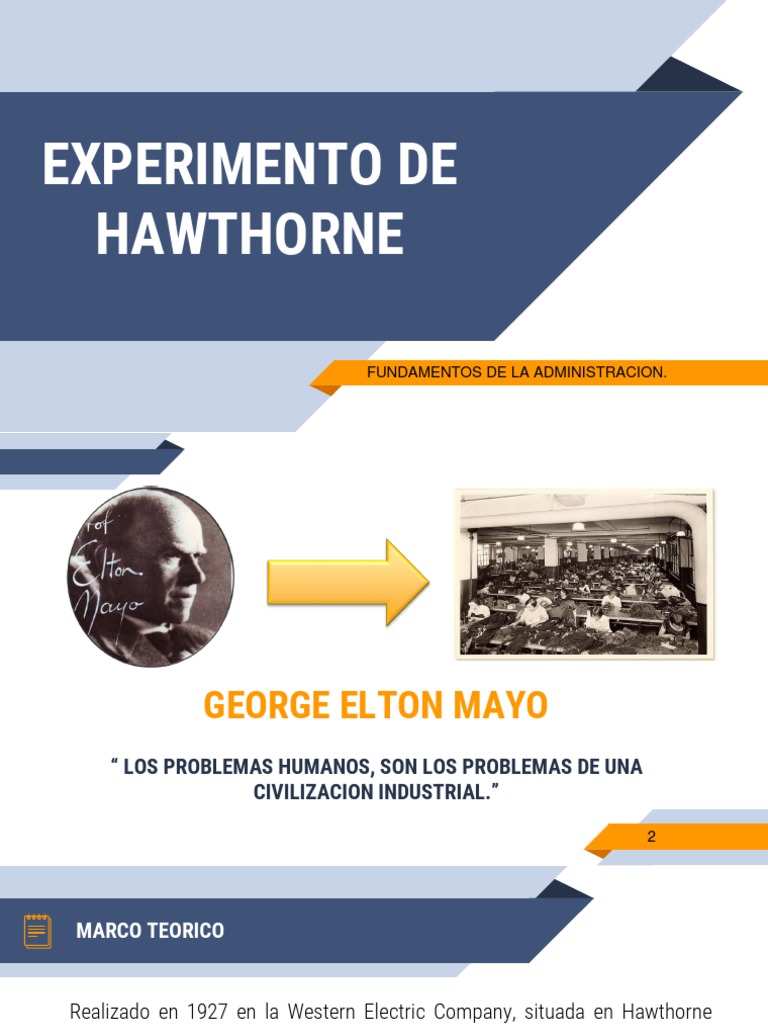 Experimento De Hawthorne Fundamentos De La