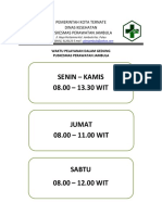 Jadwal Pelayanan